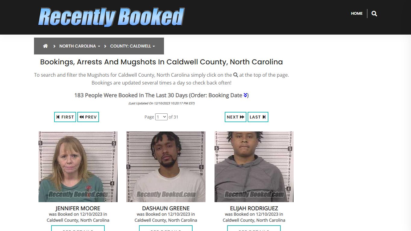 Bookings, Arrests and Mugshots in Caldwell County, North Carolina
